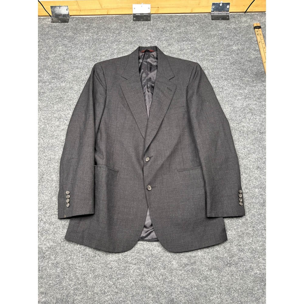 Nordstrom Blazer Men 42R Charcoal Grey Good Tailored Two Button Made in USA